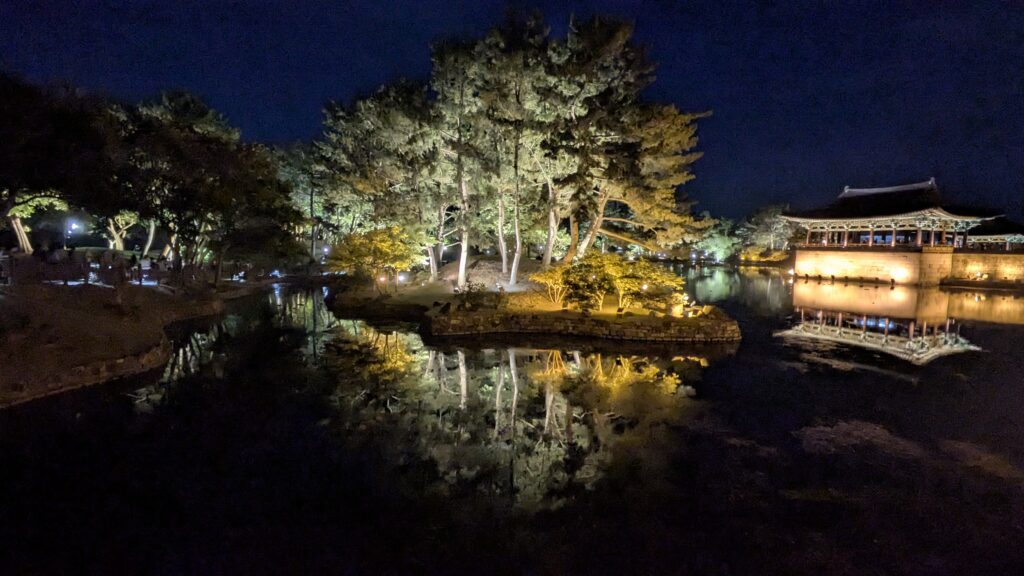 night view of donggung Palace and wolji