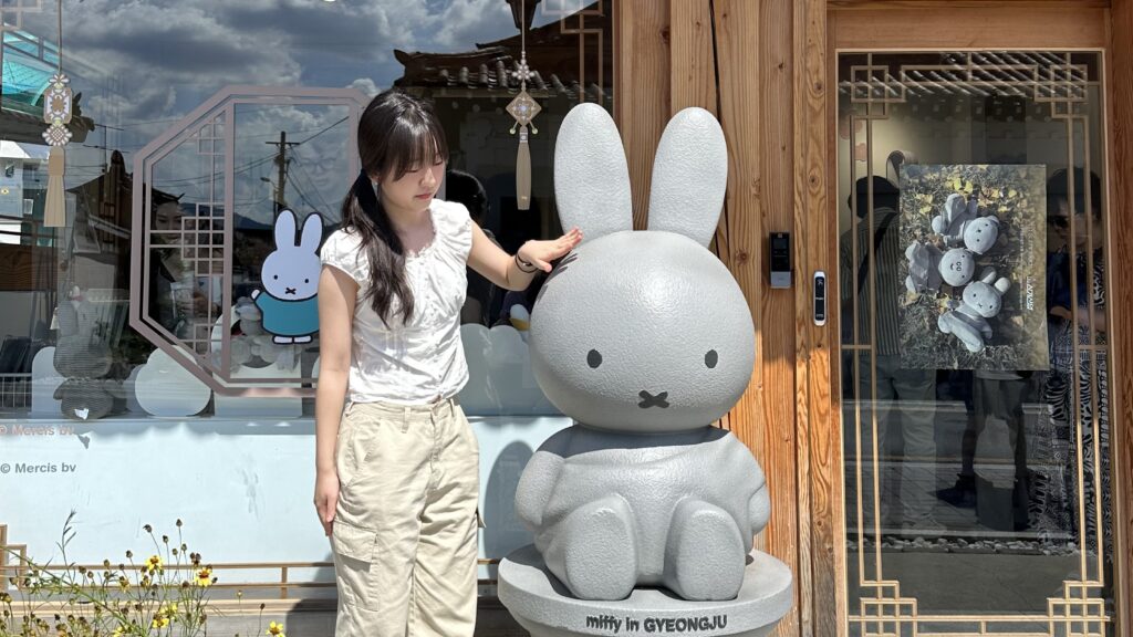 in front of the hwangridan-gil goods store